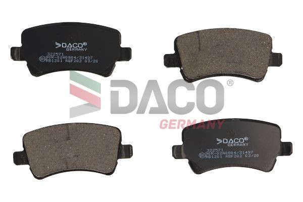 DACO Germany Pastilhas de travão 322571 322571 Pastilhas de travão DACO Germany MERCEDES-BENZ Série 123