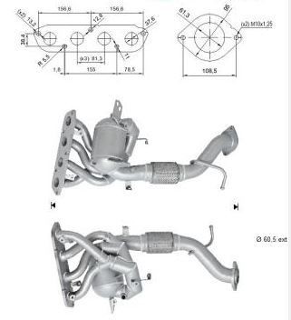 Katalysator VEGAZ MZK-813 VEGAZ MZK-813: Autokatalysator Mazda 3 2000