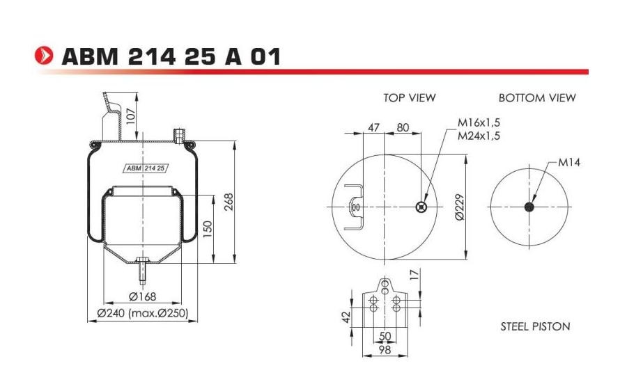 NEOTEC Fole, suspensão pneumática ABM21425A01 ABM21425A01 Fole, suspensão pneumática FIAT BRAVA NEOTEC