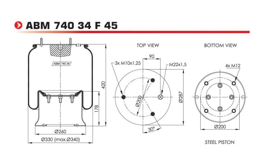 NEOTEC Soufflet à air, suspension pneumatique ABM74034F45 Volvo V40 Break Soufflet à air suspension pneumatique NEOTEC ABM74034F45