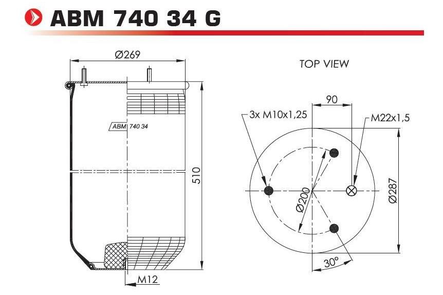 NEOTEC Luftbälg ABM74034G ABM74034G NEOTEC bälgar, luftfjädring Volvo S60