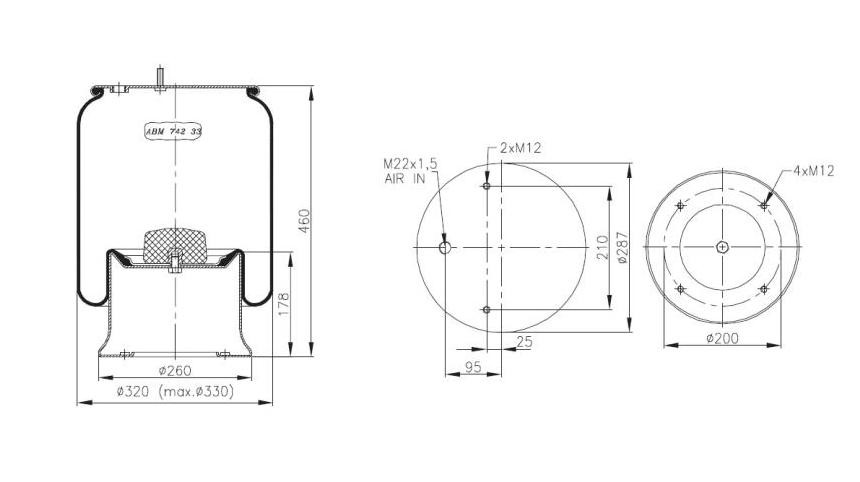 NEOTEC Luftfederbalg ABM74233C45 ABM74233C45 NEOTEC TESLA Luftfederung
