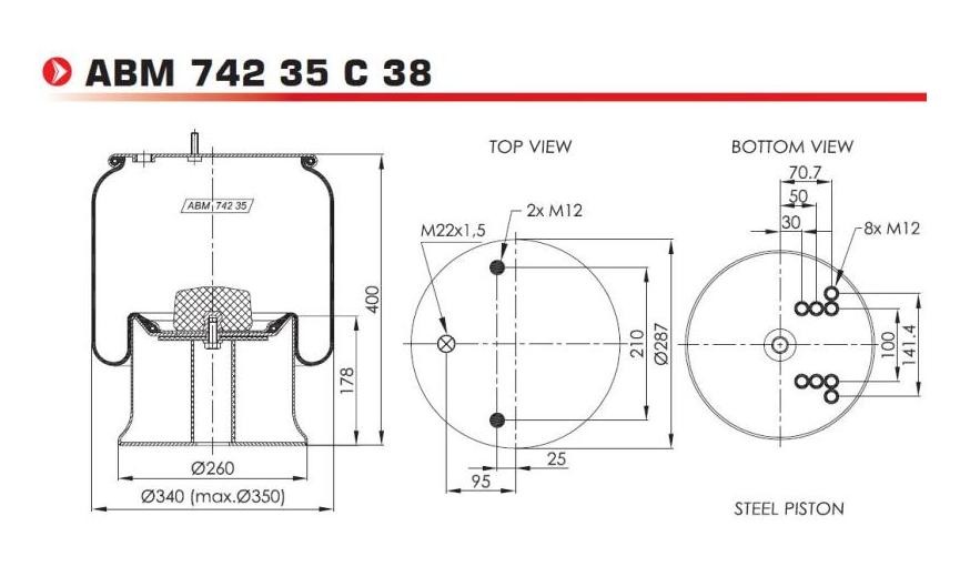 NEOTEC Luftfederbalg ABM74235C38 ABM74235C38 NEOTEC TESLA Luftfederung