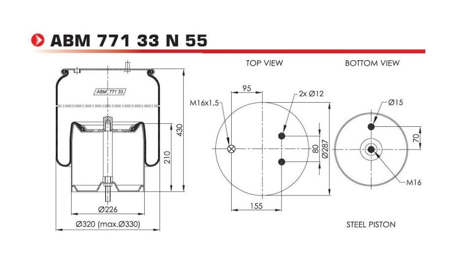 NEOTEC Φούσκα, πνευματική ανάρτηση ABM77133N55 ABM77133N55 Φούσκα, πνευματική ανάρτηση NISSAN TERRANO NEOTEC