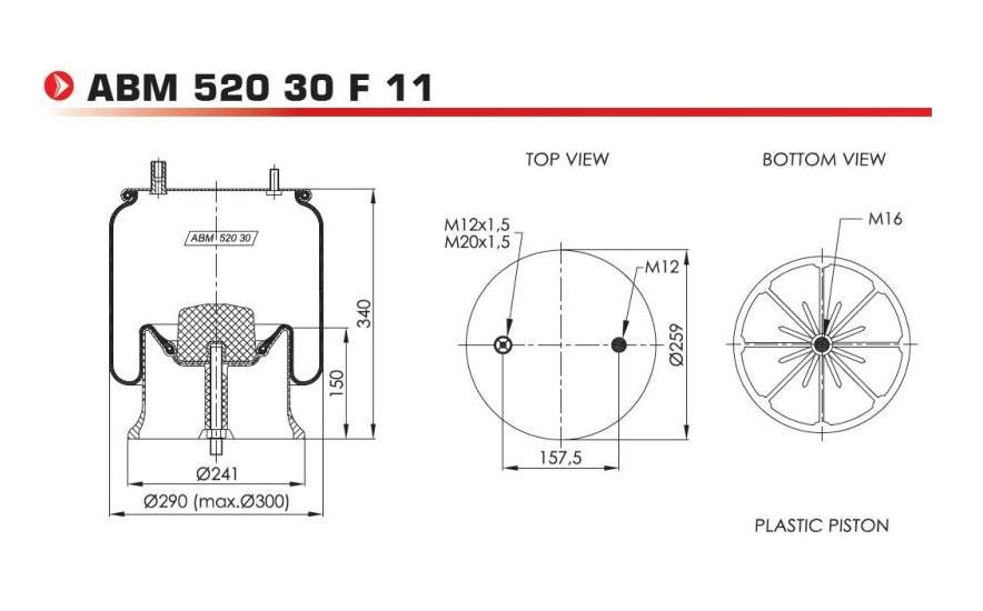 NEOTEC Veerbalg, luchtvering ABM52030F11 NEOTEC Veerbalg, luchtvering DACIA ABM52030F11