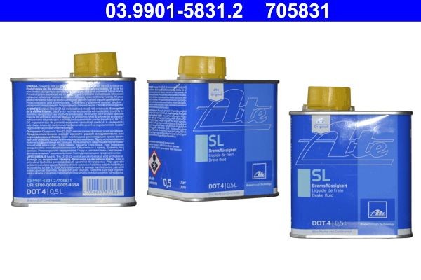 ATE Bremžu šķidrums 03.9901-5831.2 Bremžu šķidrums ATE SAFRANE 03.9901-5831.2 lēti