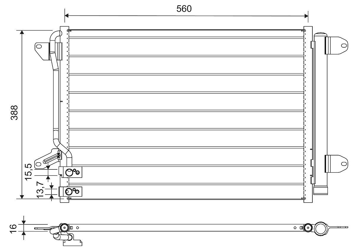 VALEO Kondenzátor klimatizácie 812665 812665 Chladič klimatizácie VALEO VOLKSWAGEN TRANSPORTER