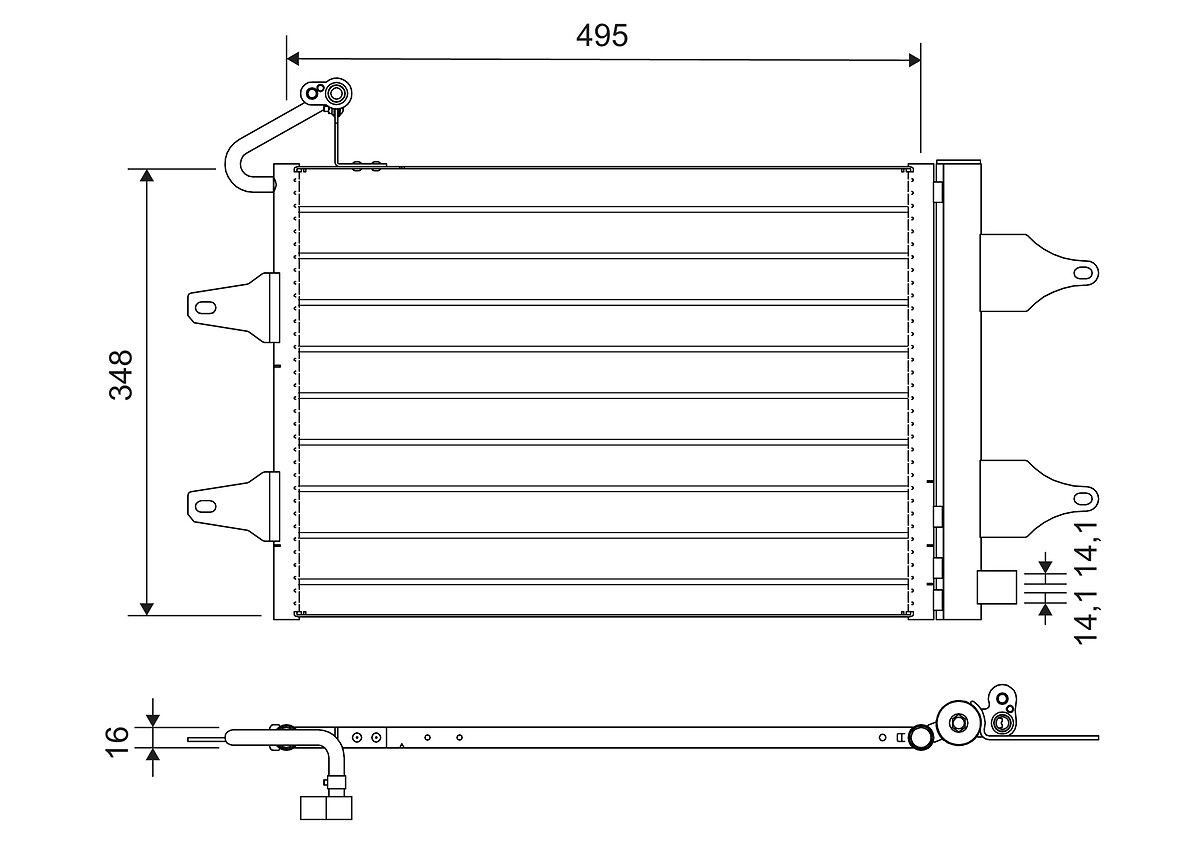 Kondensaator, kliimaseade VALEO 812735 VALEO 812735: Kliimaradiaator Volkswagen POLO 2004