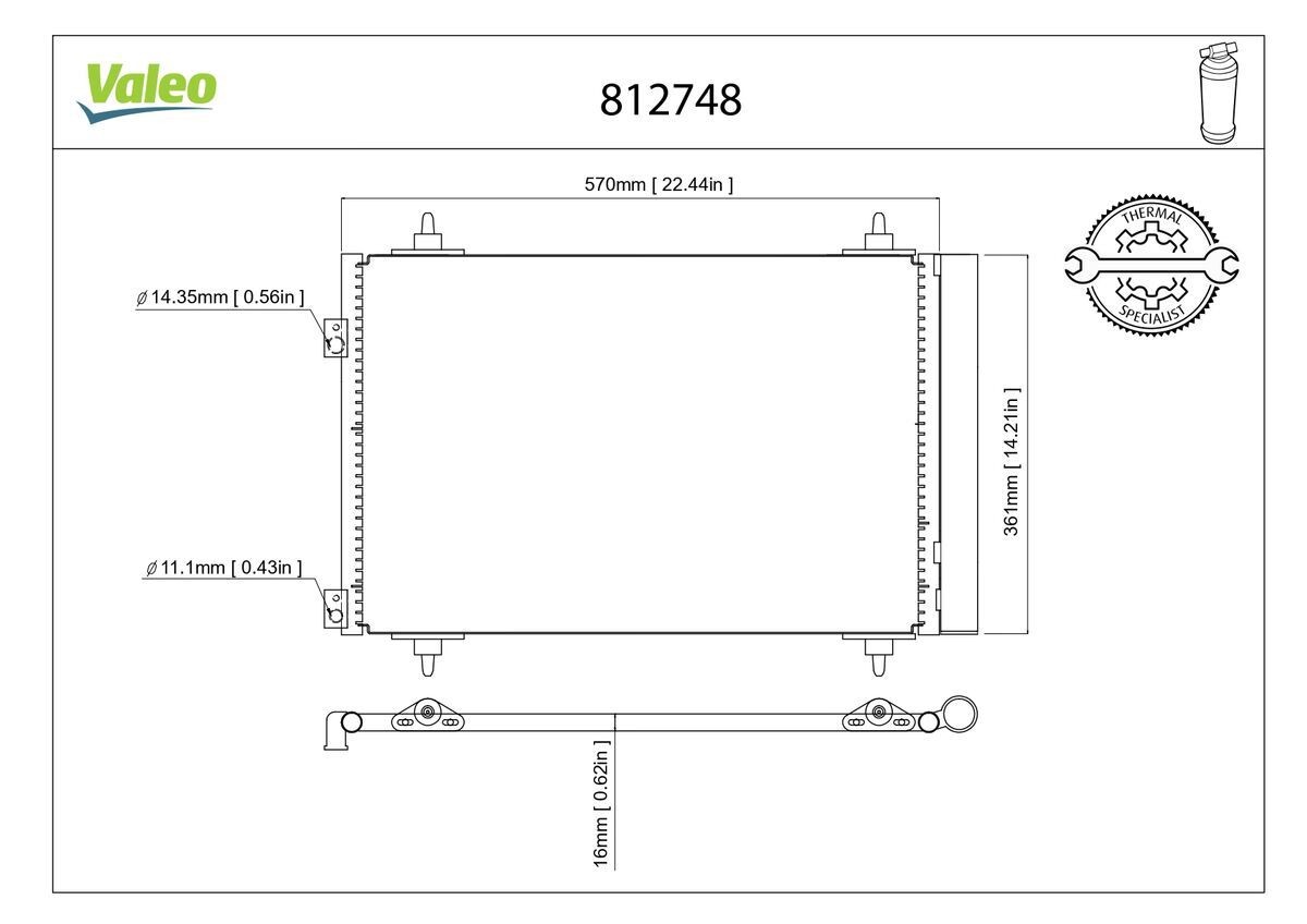 VALEO Συμπυκνωτής, σύστ. κλιματισμού 812748 VALEO 812748 Συμπυκνωτής CHEVROLET UPLANDER κόστος