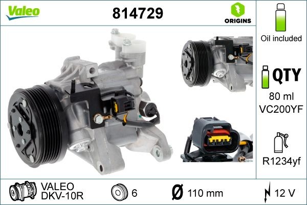 VALEO Klimakompressor 814729 AC Kompressor VALEO SVX 814729 günstig