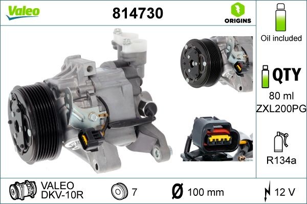 VALEO Aircopomp 814730 VALEO 814730 Airco SUBARU Forester III (SH) 2012
