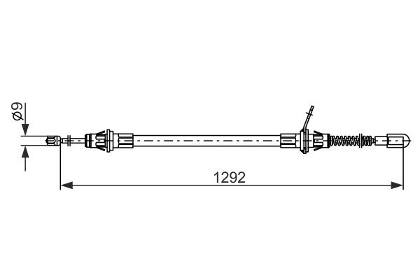 BOSCH Tautrekk, håndbremse 1 987 482 924 1 987 482 924 Bremsewire DODGE CARAVAN BOSCH