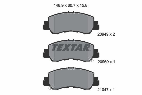 TEXTAR Brake pad set 2094901 Mitsubishi OUTLANDER TEXTAR brake pads 2094901