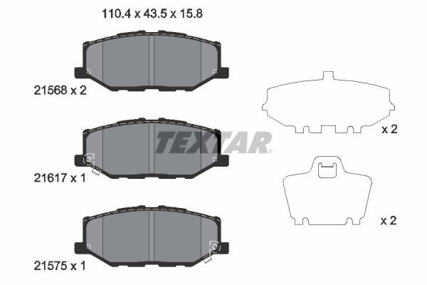 TEXTAR Kit pastiglie freni 2156801 2156801 Pastiglie freno sportive TEXTAR SUZUKI JIMNY costo