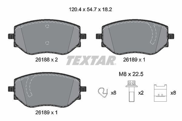 TEXTAR Plaquettes de frein 2618801 TEXTAR 2618801 Plaquettes de frein VOLVO XC90 II (256) T8 Plug-in Hybrid AWD 455 CV 2022