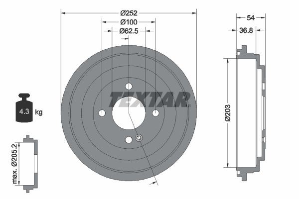 Ταμπούρο TEXTAR 94046700 TEXTAR 94046700 Ταμπούρο KIA RIO 2020