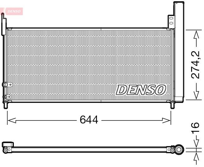 Kondensator, klimaanlæg DENSO DCN50116 DENSO DCN50116: Aircondition kondensator Toyota PRIUS 1999