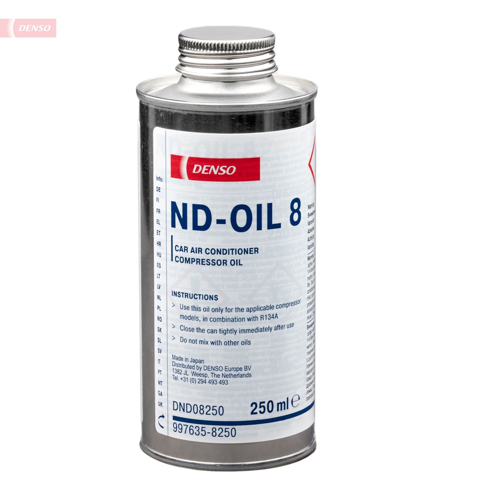 DENSO Aceite, aire acondicionado DND08250 DENSO DND08250 Sistema de aire acondicionado MERCEDES-BENZ Sprinter 5-T Furgoneta (W906, B906) 2020