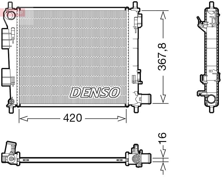 DENSO Ψυγείο, ψύξη κινητήρα DRM41025 DENSO Ψυγειο νερου HYUNDAI DRM41025