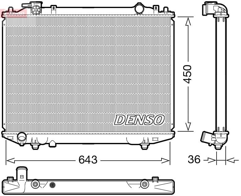 DENSO Chladič motora DRM44047 Chladič vody DENSO Mazda TRIBUTE DRM44047