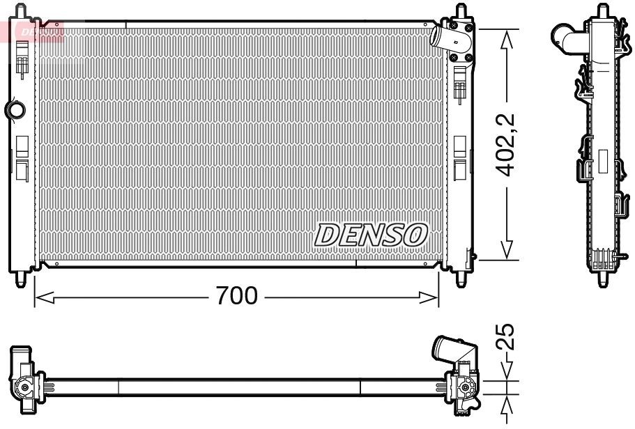 Radiateur du moteur DENSO DRM45053 DENSO DRM45053 Radiateur de refroidissement moteur MITSUBISHI ASX 2025