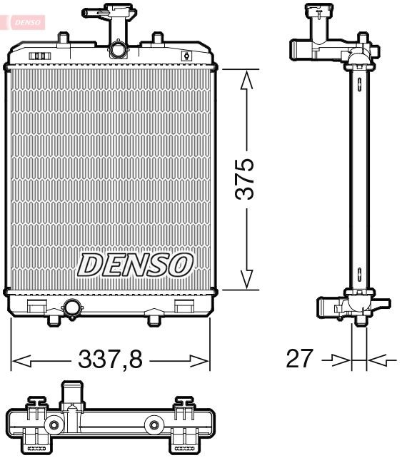 DENSO Køler, motorkøling DRM50134 Køler DENSO Citroën XM DRM50134