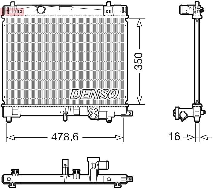 DENSO Radiaator, mootorijahutus DRM50137 Mootori radiaator DENSO Toyota AYGO DRM50137