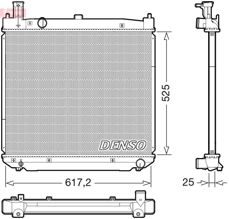 DENSO Chladič motora DRM50141 Chladič vody DENSO FORTUNER DRM50141 lacné