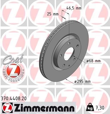 ZIMMERMANN Bromsskiva 370.4408.20 370.4408.20 ZIMMERMANN bromsskivor sport Mazda 6
