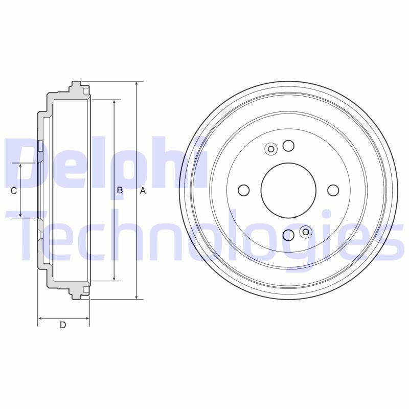 DELPHI Tamburo freno BF580 DELPHI BF580 Tamburo freno