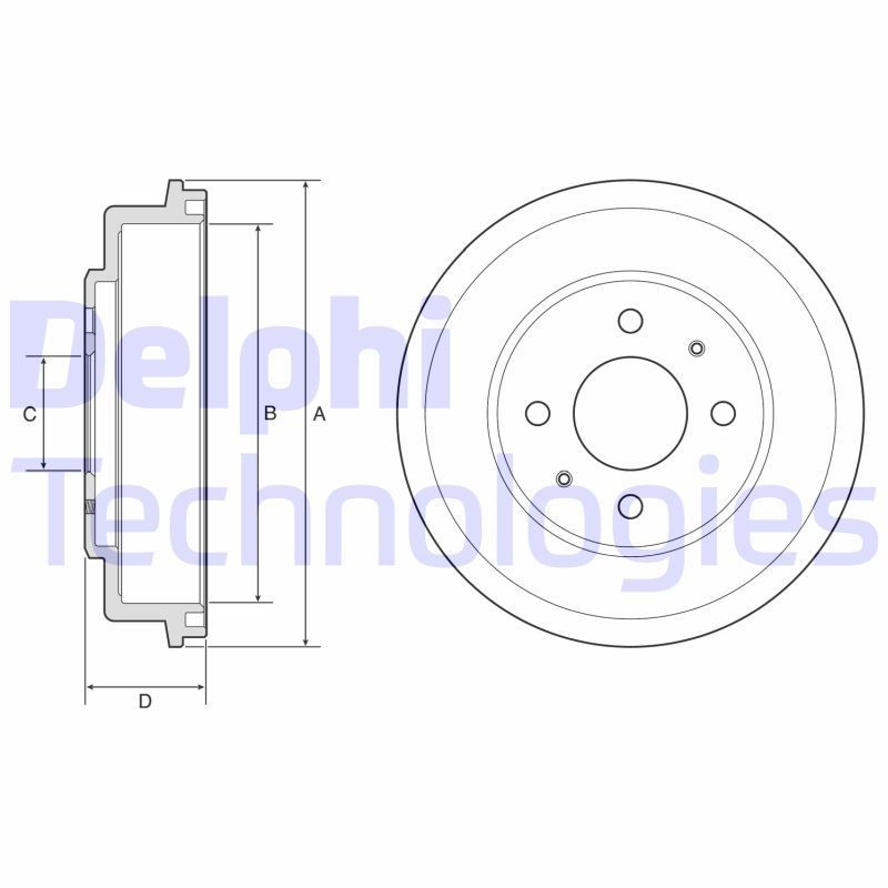 Tambor de travão DELPHI BF582 DELPHI BF582: Tambor de freio Hyundai ACCENT 2002