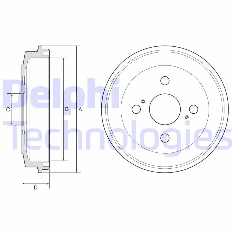 DELPHI Brake drum BF588 DELPHI BF588 TOYOTA Proace City Van brake drums and shoes replacement