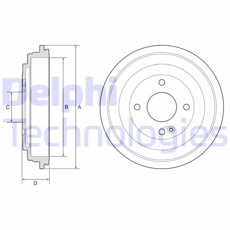 Bremsetromle DELPHI BF592 DELPHI BF592: Bremsetromler Hyundai ACCENT 2011