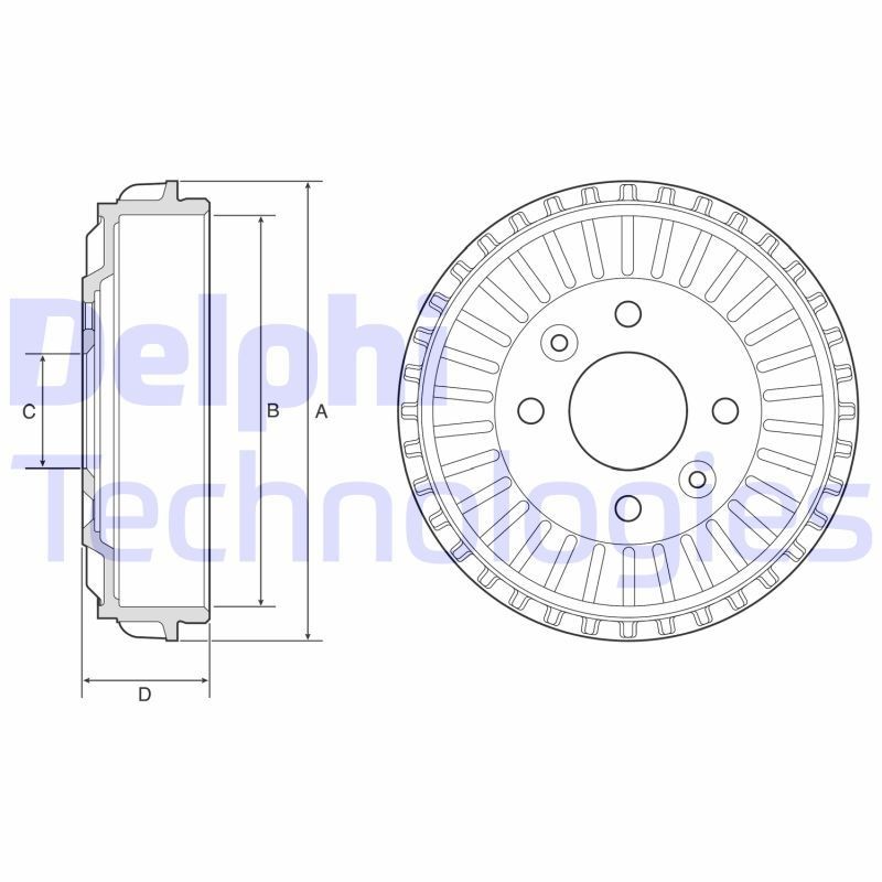 DELPHI Tamburo freno BF594 DELPHI BF594 Tamburo freno