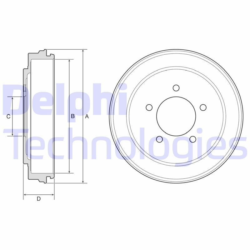 DELPHI Tamburo freno BF600 DELPHI BF600 costo Tamburo freno DODGE Ram 1500 Crew Cab Pick-up originale