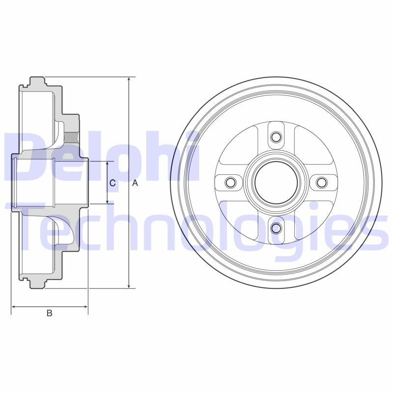 DELPHI Remtrommel BF630 DELPHI BF630 Remtrommel Libero Van originele prijs
