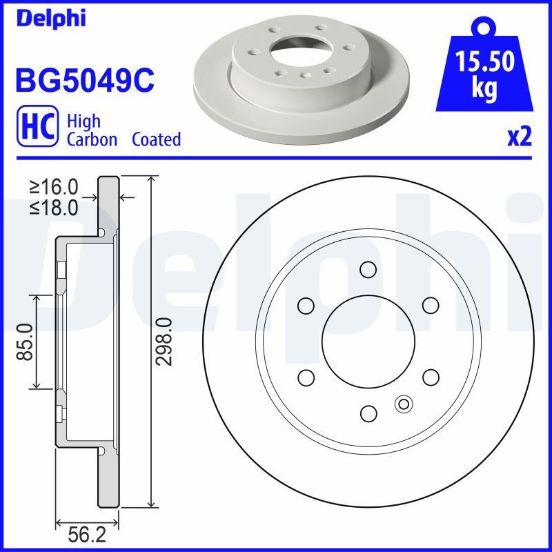 DELPHI Disco freno BG5049C DELPHI BG5049C Freni a disco Sprinter 907 910 prezzo