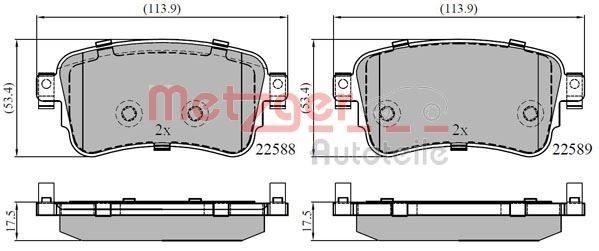 METZGER Pastilhas de travão 1170901 1170901 Pastilhas de travão METZGER TOYOTA FORTUNER