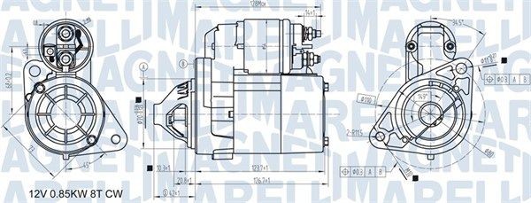 Démarreur MAGNETI MARELLI 063721307010 MAGNETI MARELLI 063721307010 Starter Nissan MICRA 1999