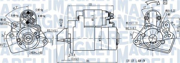 MAGNETI MARELLI Starter motor 063721332010 MERCEDES-BENZ GL MAGNETI MARELLI starter motor 063721332010