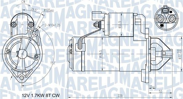 MAGNETI MARELLI Štartér 063721365010 063721365010 Štartér HYUNDAI SONATA MAGNETI MARELLI