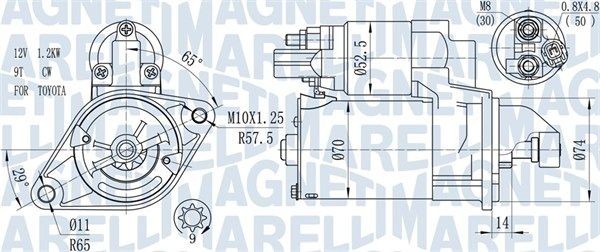 Startmotor MAGNETI MARELLI 063721450010 MAGNETI MARELLI 063721450010 Starter TOYOTA AURIS 2012