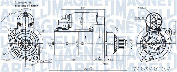 MAGNETI MARELLI Štartér 063721508010 MAGNETI MARELLI 063721508010 Štartér Tiguan Allspace (BW2) cena