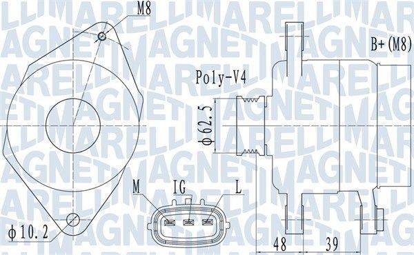 MAGNETI MARELLI Generator 063731517010 Alternator MAGNETI MARELLI AURIS 063731517010 billig