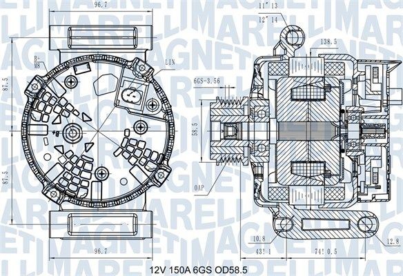 MAGNETI MARELLI Generator 063731546110 063731546110 MAGNETI MARELLI dynastart Peugeot TRAVELLER