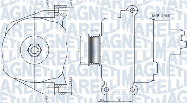 MAGNETI MARELLI Alternateur 063731766010 Dynamo MAGNETI MARELLI 155 063731766010 pas cher