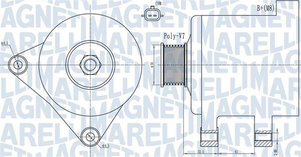 MAGNETI MARELLI Alternátor 063731918010 Alternátor MAGNETI MARELLI Renault Symbol 063731918010