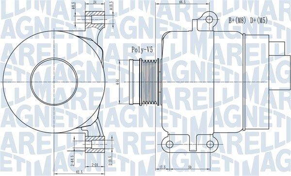 MAGNETI MARELLI Laturi 063731969010 LANCIA Latausgeneraattori MAGNETI MARELLI 063731969010