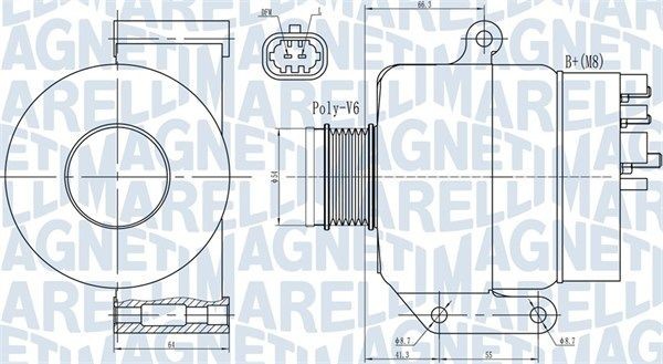 MAGNETI MARELLI Generaator 063731987010 Generaator MAGNETI MARELLI Renault CLIO 063731987010