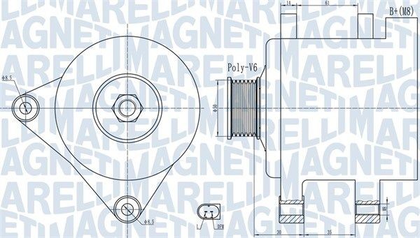 MAGNETI MARELLI Ģenerators 063732056010 Ģenerators MAGNETI MARELLI Seat CORDOBA 063732056010